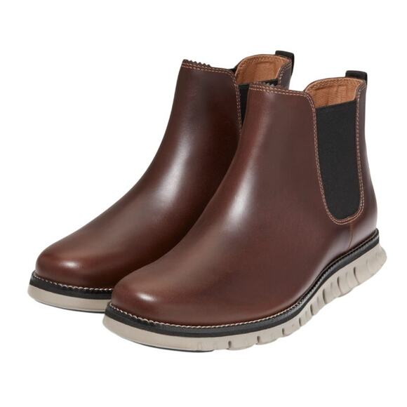 Cole Haan Mens ZERØGRAND Chelsea Boot US 13M EU 46 Brown Leather Waterproof NIB - Picture 1 of 12